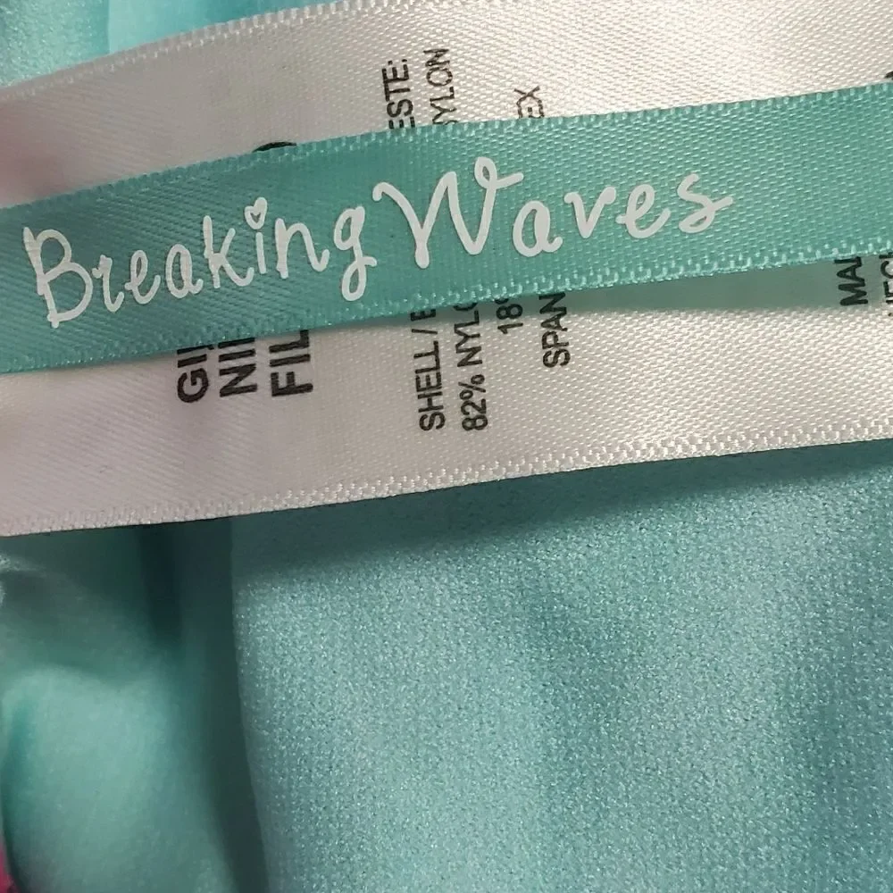 Breaking Waves Pink & Green Bikini